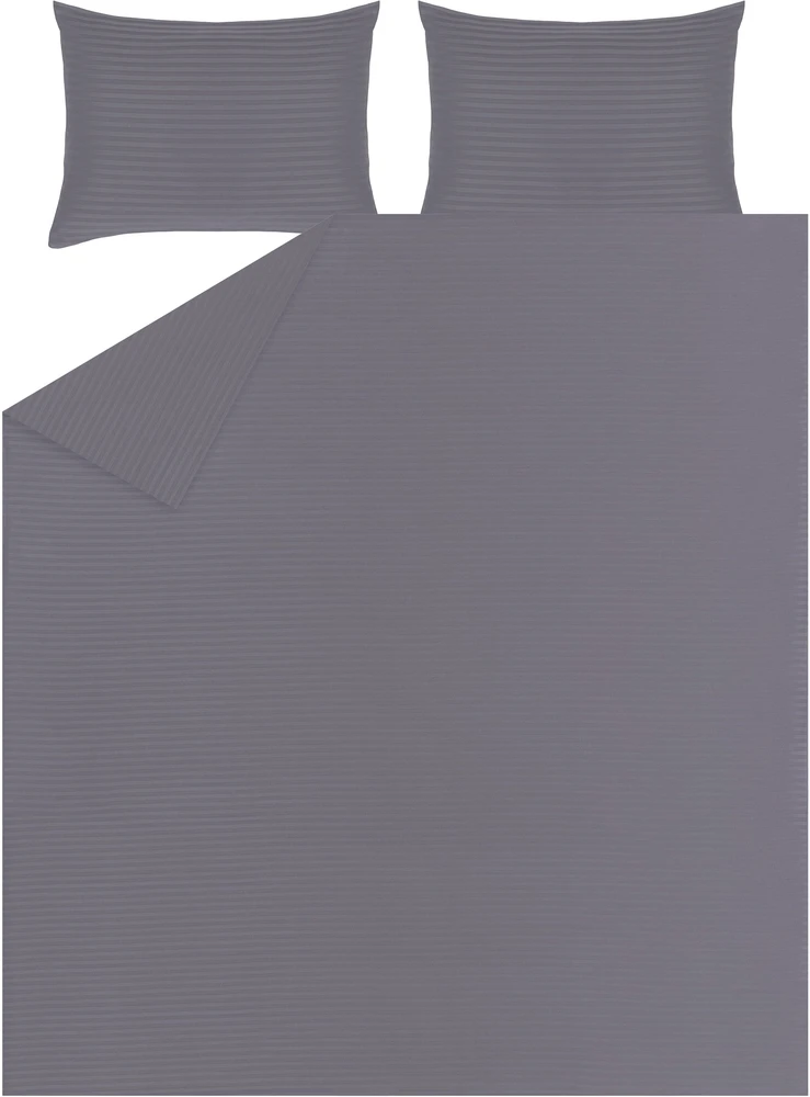 Patalynės komplektas Domoletti lovos užvalkalų komplektas dryžuotas pilkas satinas 160x200