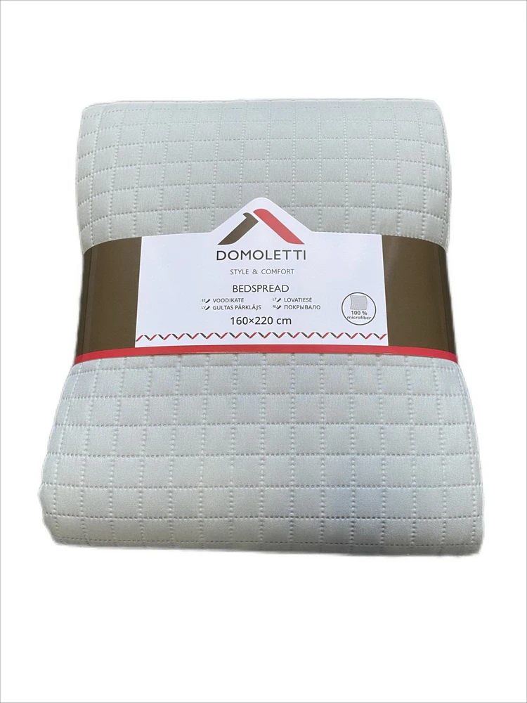 Domoletti BEDSPREAD MICRO 160X220 CM SQUARES Pilkas