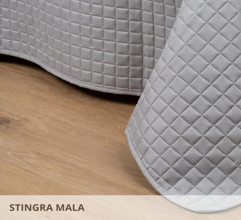Domoletti BEDSPREAD MICRO 160X220 CM SQUARES Pilkas