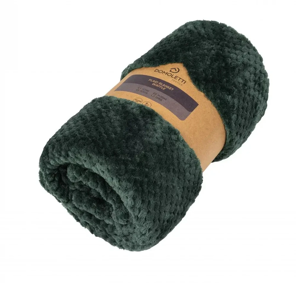Domoletti BLANKET WAFFLE FLANNEL 150X200 FRST GREE