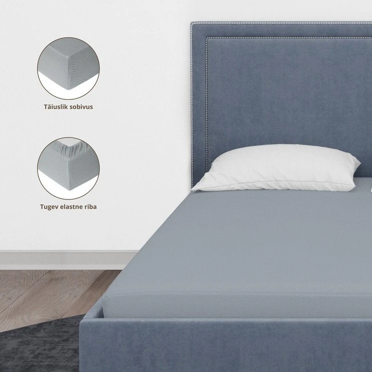 Domoletti FITTED SHEET COTTON 180X200+25 Pilkas