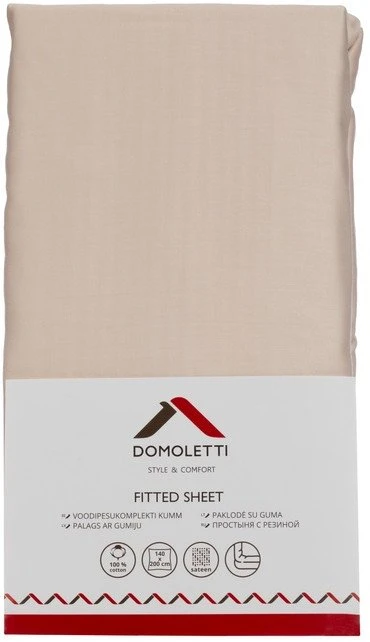 Domoletti FITTED SHEET SATEEN 140X200+25 BEIGE
