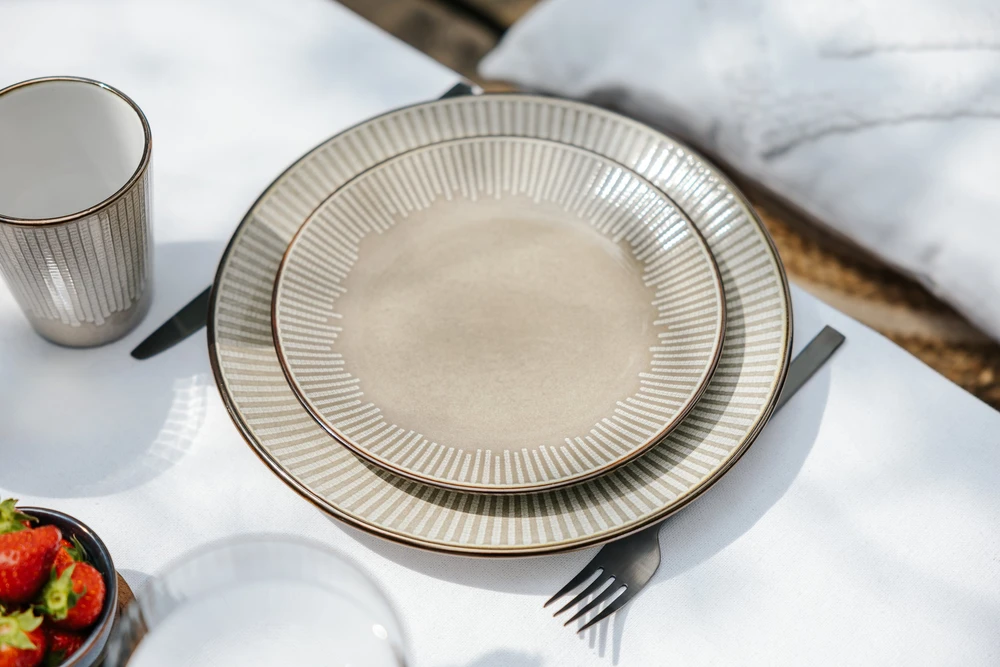 Domoletti PLATE PAD PRINT MET RIM BROWN 27CM