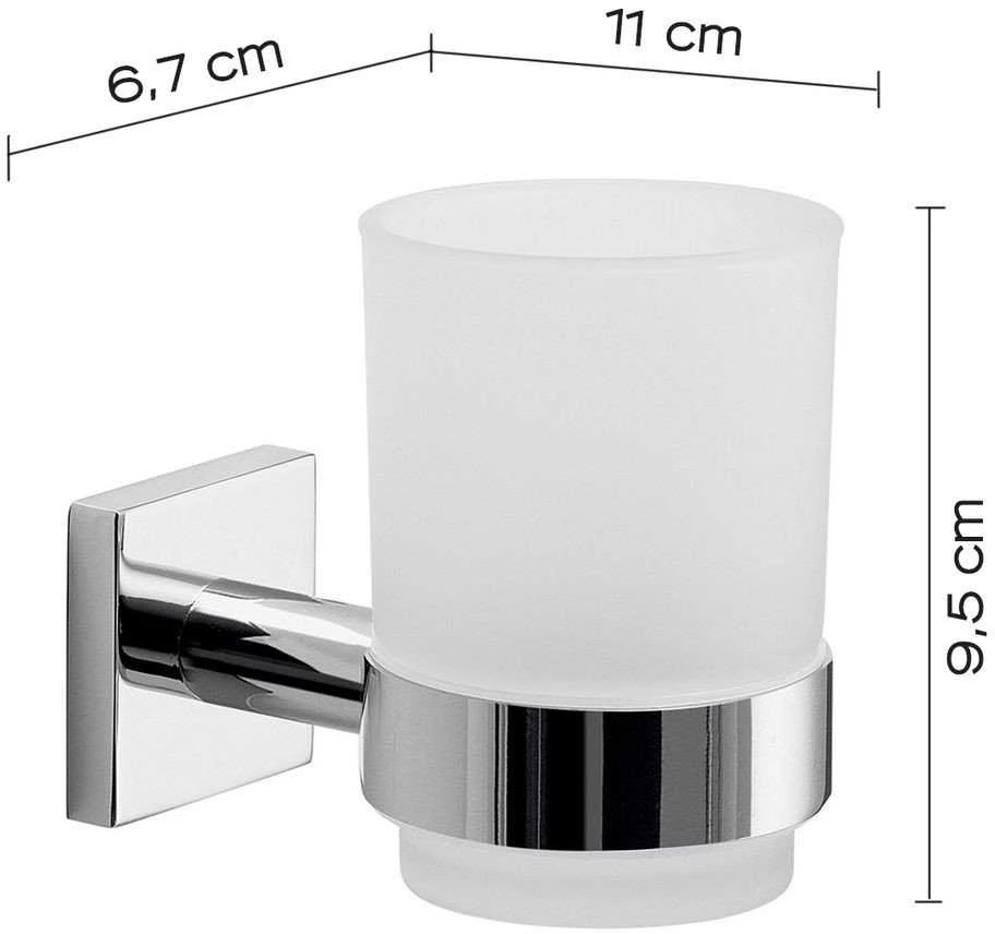 Sieninė dantų šepetėlių stiklinė DOMOLETTI FUJI, chromo