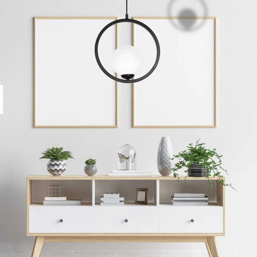 Lubinis šviestuvas Lampa wisząca Domoletti PENDANT LIGHT KONYA E14 Juodas/Baltas