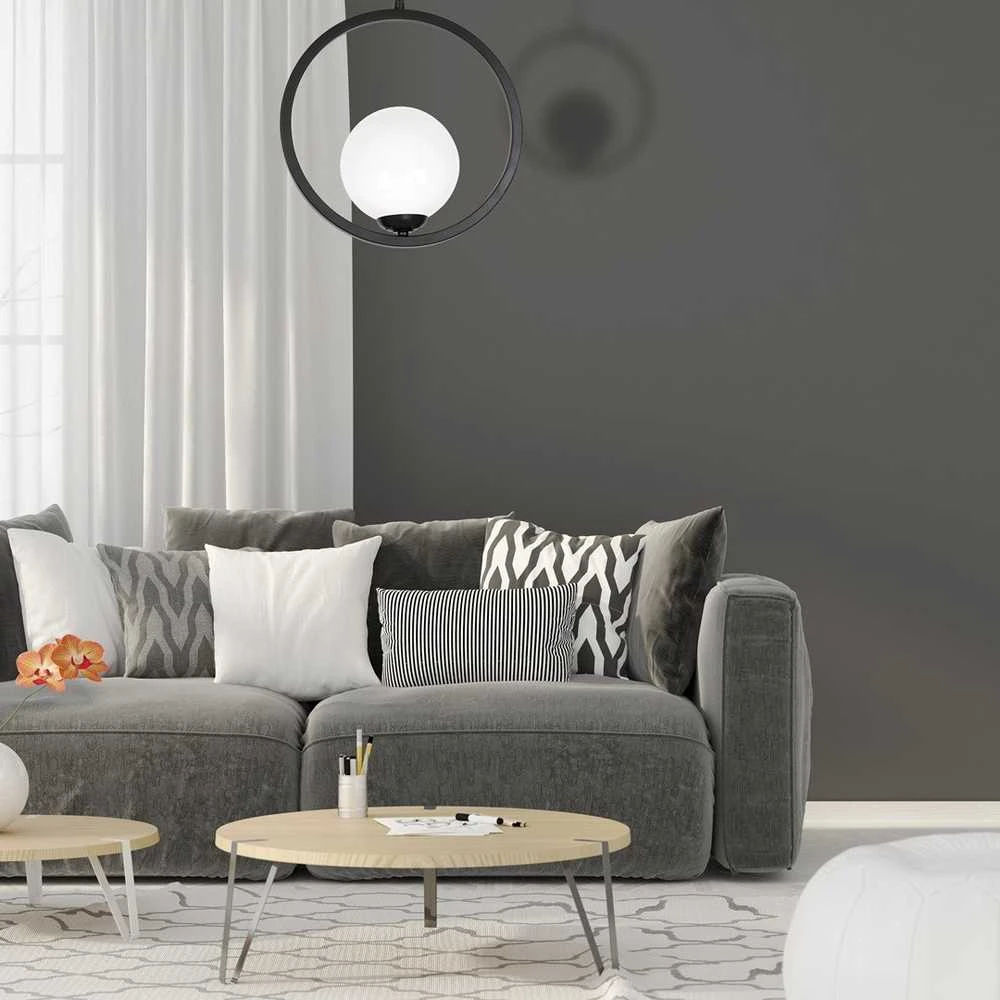Lubinis šviestuvas Lampa wisząca Domoletti PENDANT LIGHT KONYA E14 Juodas/Baltas