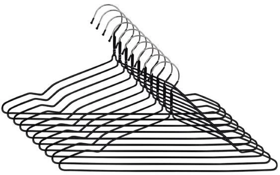 Okko Domoletti PVC DIPPED HANGER LSMD074 Juodas 10 PCS