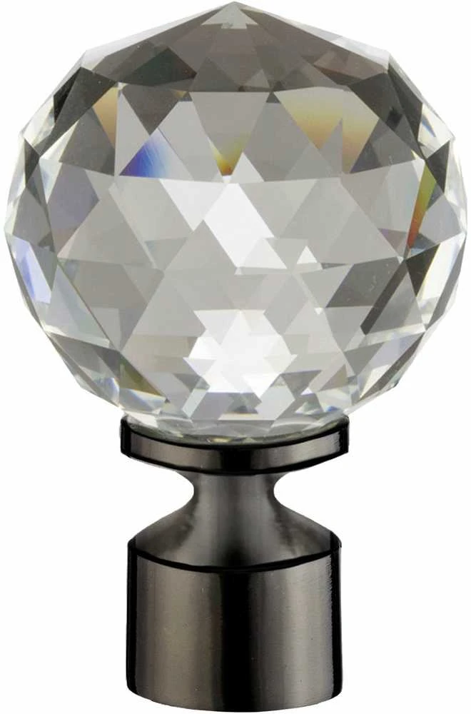 Karnizo antgalis DOMOLETTI CRYSTAL KULA, titano, Ø19 mm