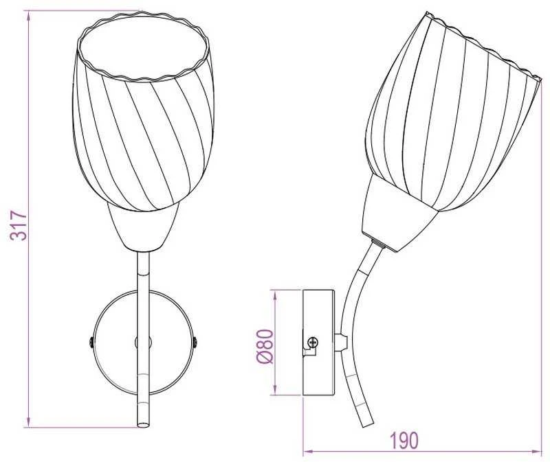 Nezatříděno Domoletti sieninis šviestuvas CL17061-1W 60W E27 sieninis šviestuvas