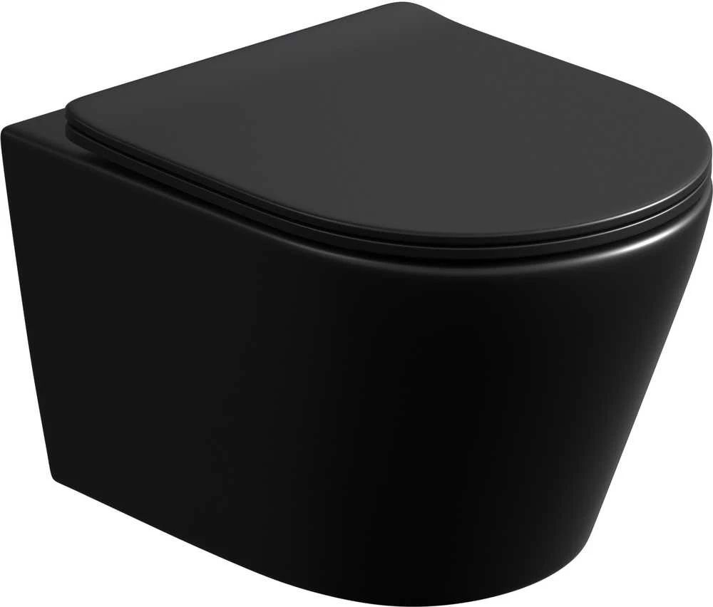 Miska WC Domoletti WC HUNG ME125-MB WITH COVER Juodas