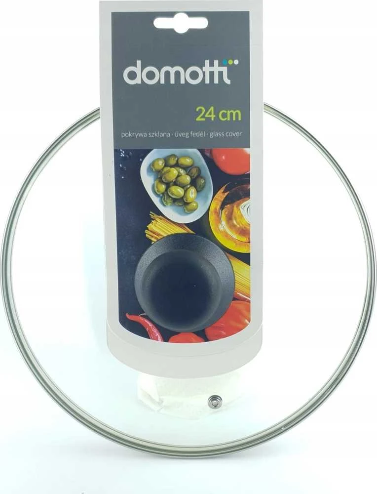 Stikliniame dangtelyje yra 24 cm DOMOTTI oro išleidimo anga