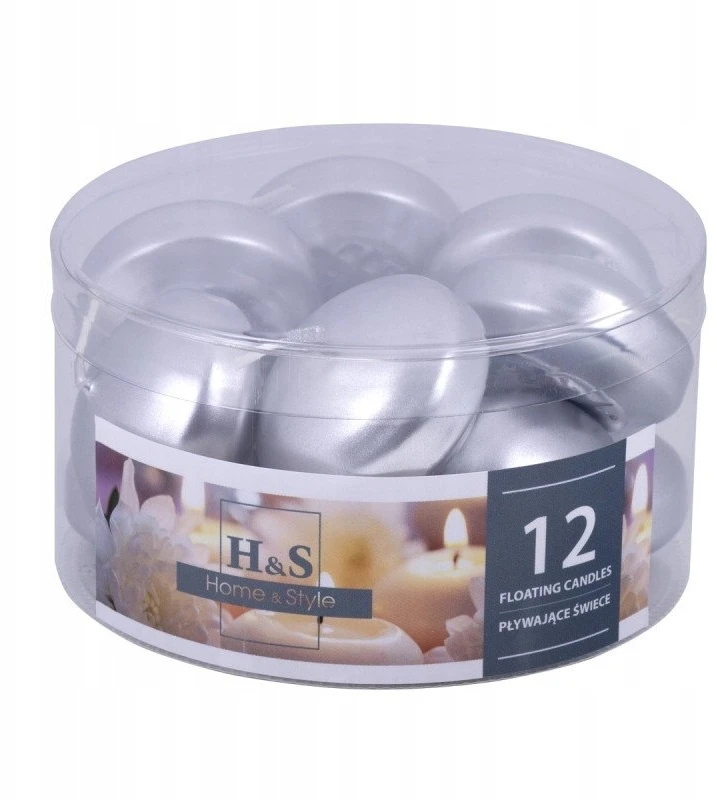 Donau Home Plaukiojanti žvakė DONAU HOME 48x28 mm 12 vnt. sidabrinė