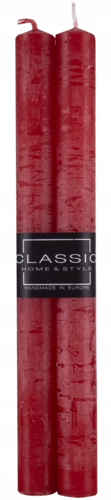 Donau Home Rustic Classic stalo žvakė, 22x250 mm, 4 vnt., raudona