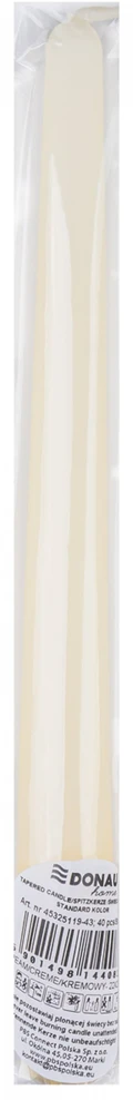 Donau Home Žvakė smaili DONAU HOME Standard Spalva, 22x230mm, 40 vnt., kreminė