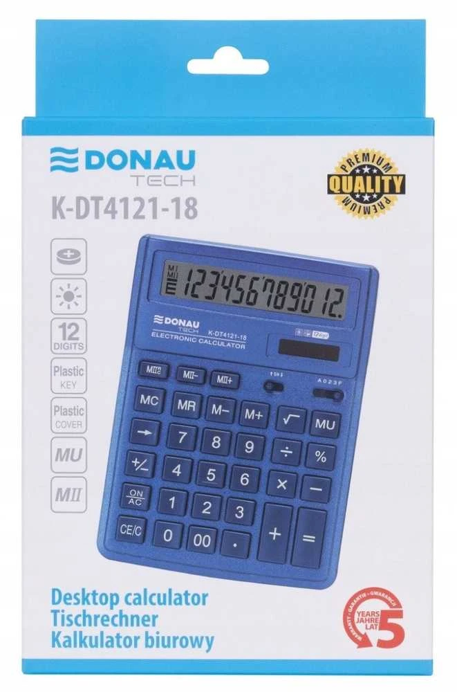 Skaičiuotuvas K-DT4121-01 DONAU tam.mėlynas