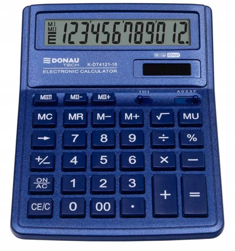 Skaičiuotuvas K-DT4121-01 DONAU tam.mėlynas