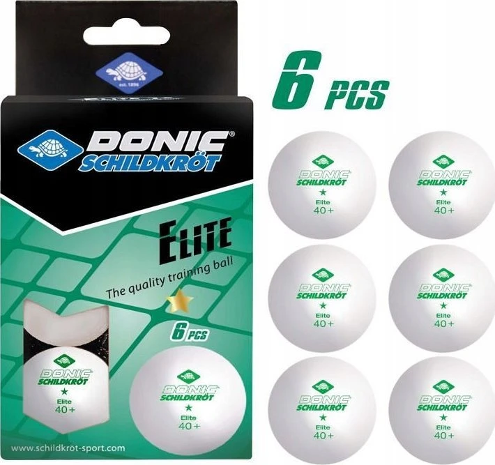 Donic DONIC SCHILDKRÖT PIMPONG BALLS ELITE POLY 40+ 6vnt. oranžinė/baltas