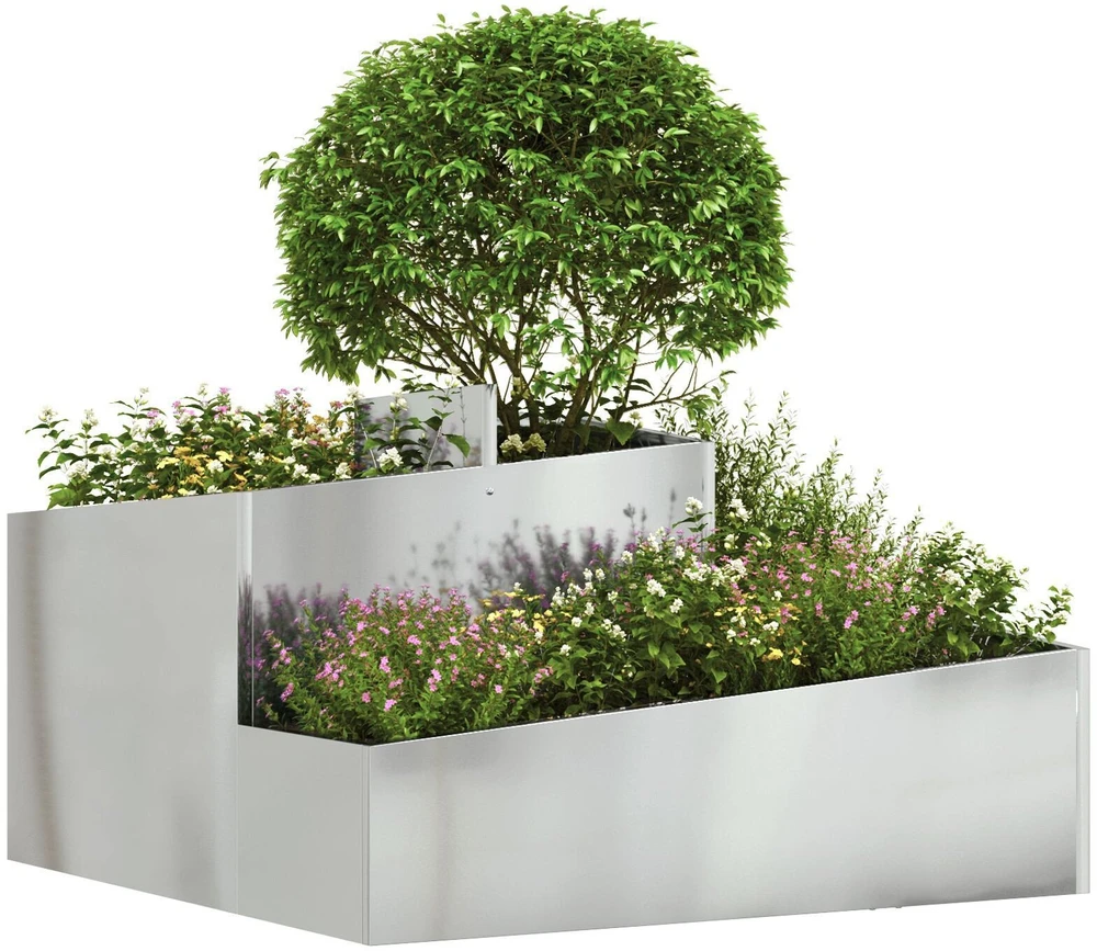 Sodo vazonas Sidabrinė 80 x 80 x 50 cm Galvanizuotas plienas