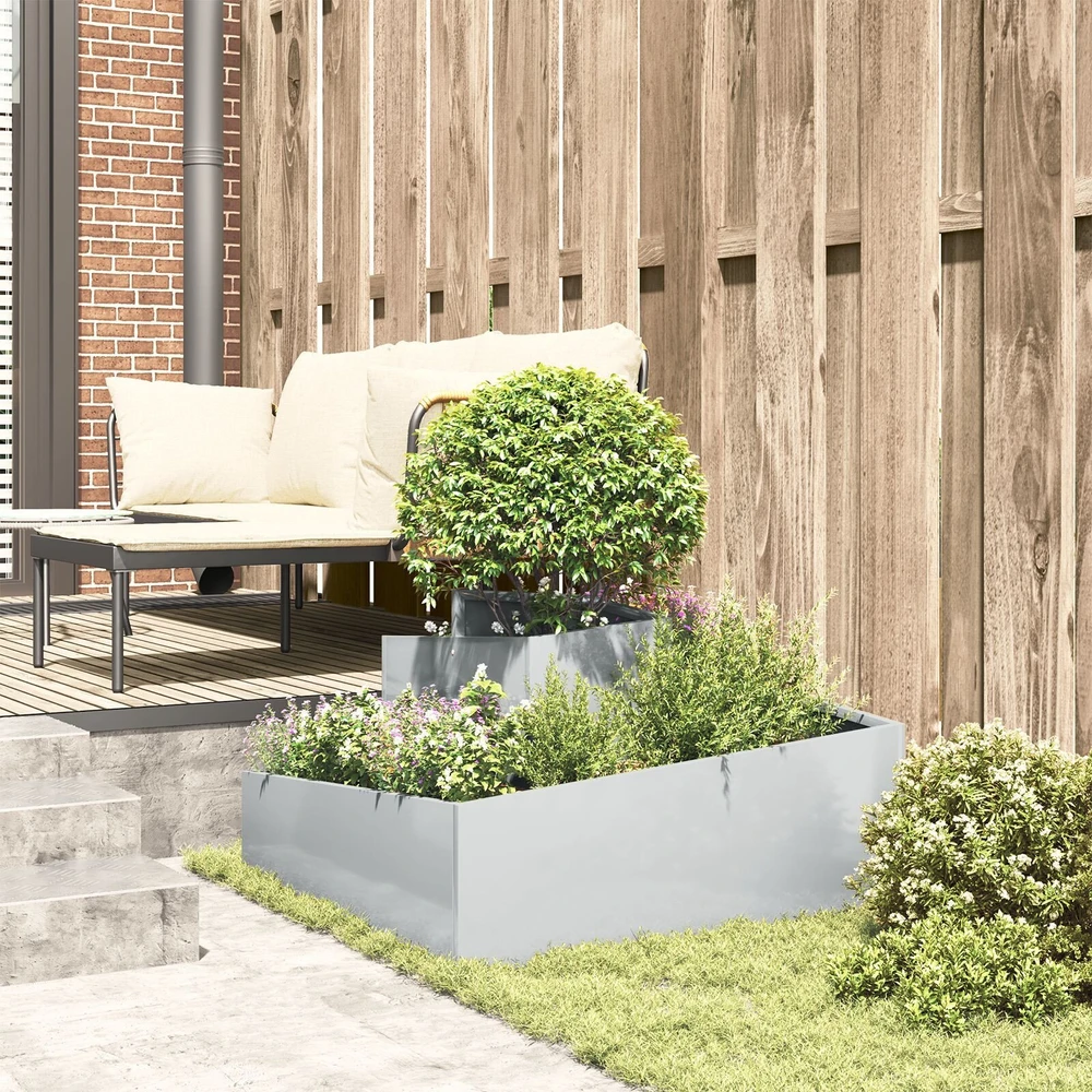 Sodo vazonas Sidabrinė 80 x 80 x 50 cm Galvanizuotas plienas