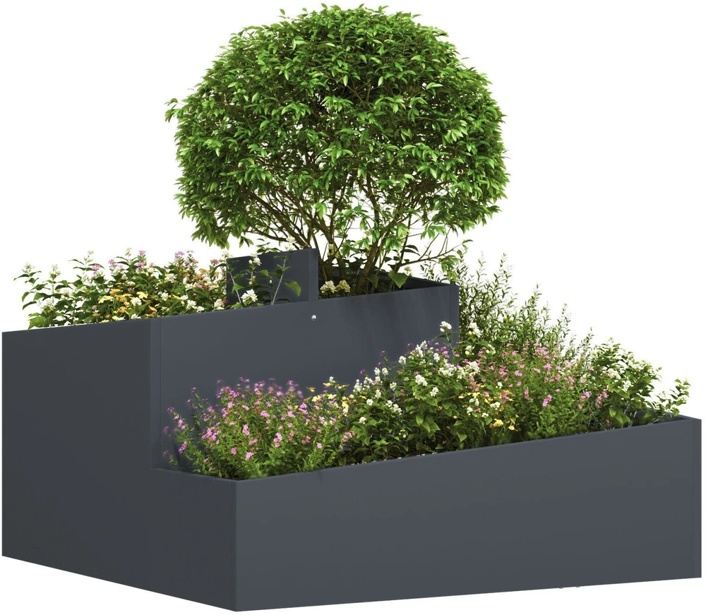 Sodo vazonas Antracito 80 x 80 x 50 cm Šaltai valcuotas plienas