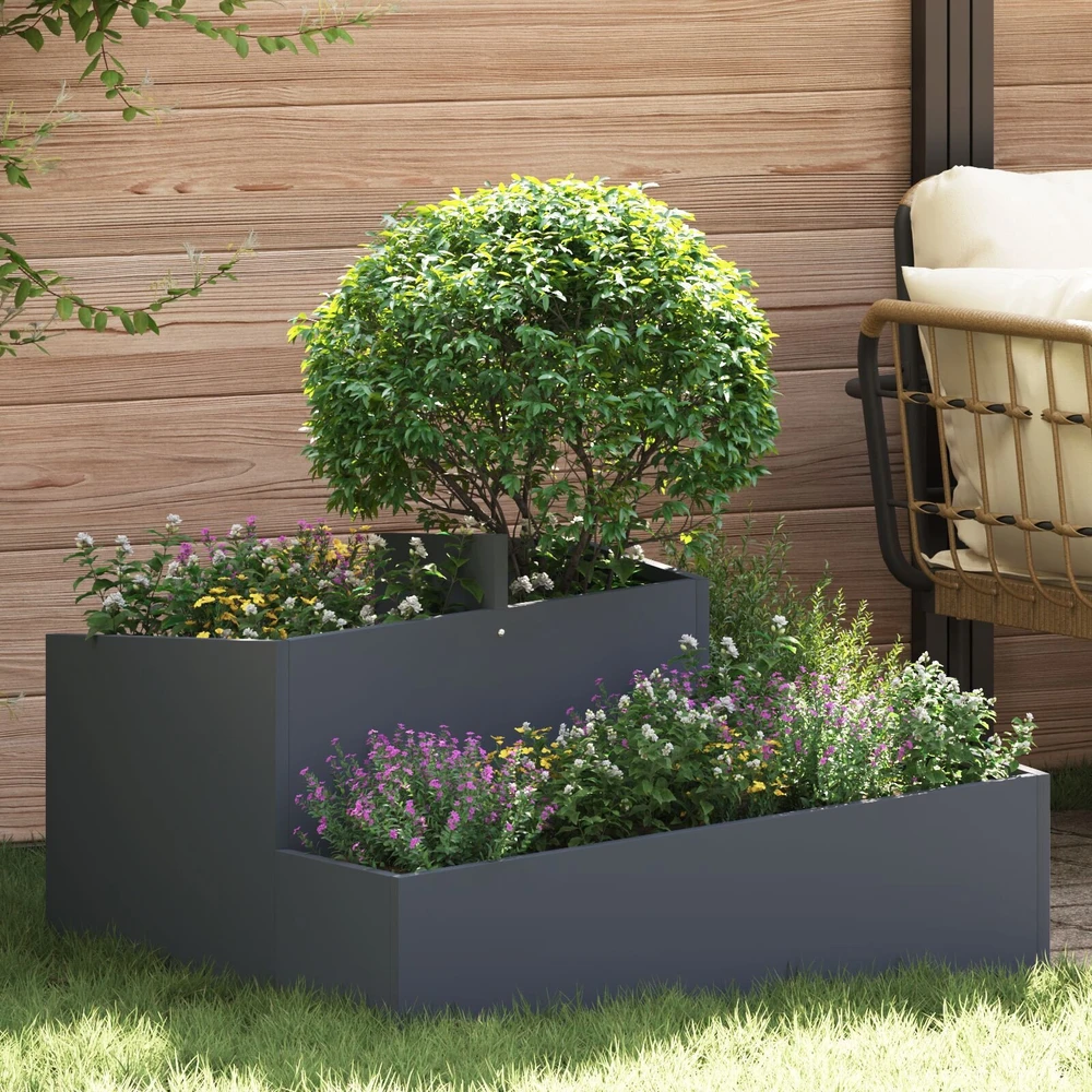 Sodo vazonas Antracito 80 x 80 x 50 cm Šaltai valcuotas plienas
