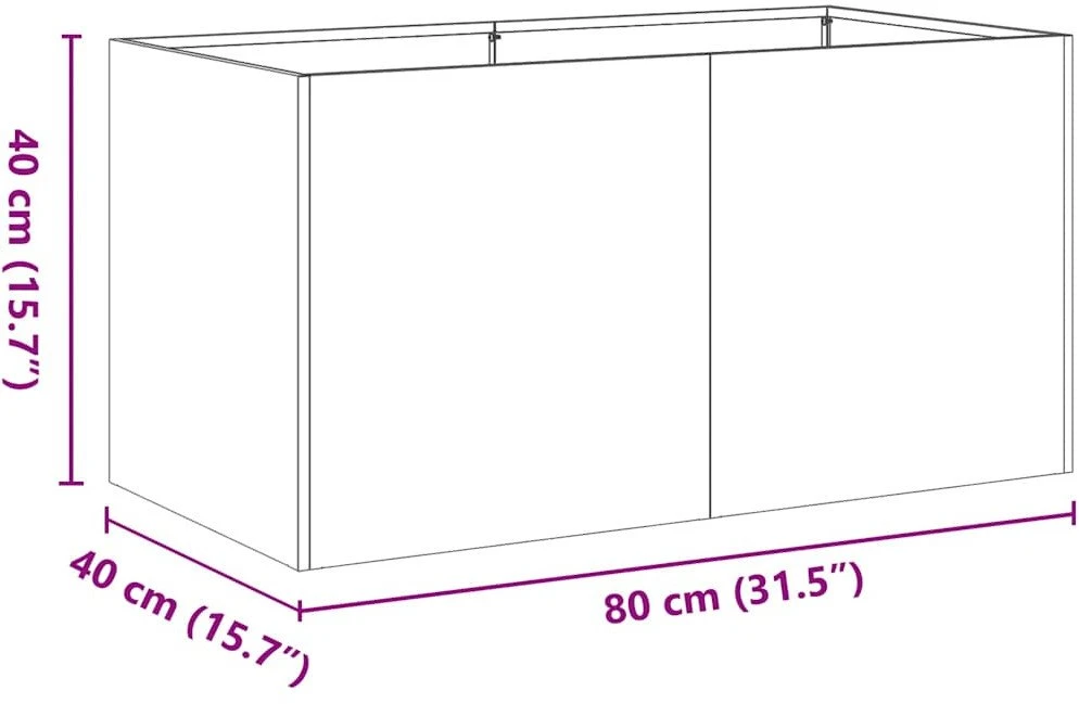 Lovelis, juodos spalvos, 80x40x40cm, šaltai valcuotas plienas