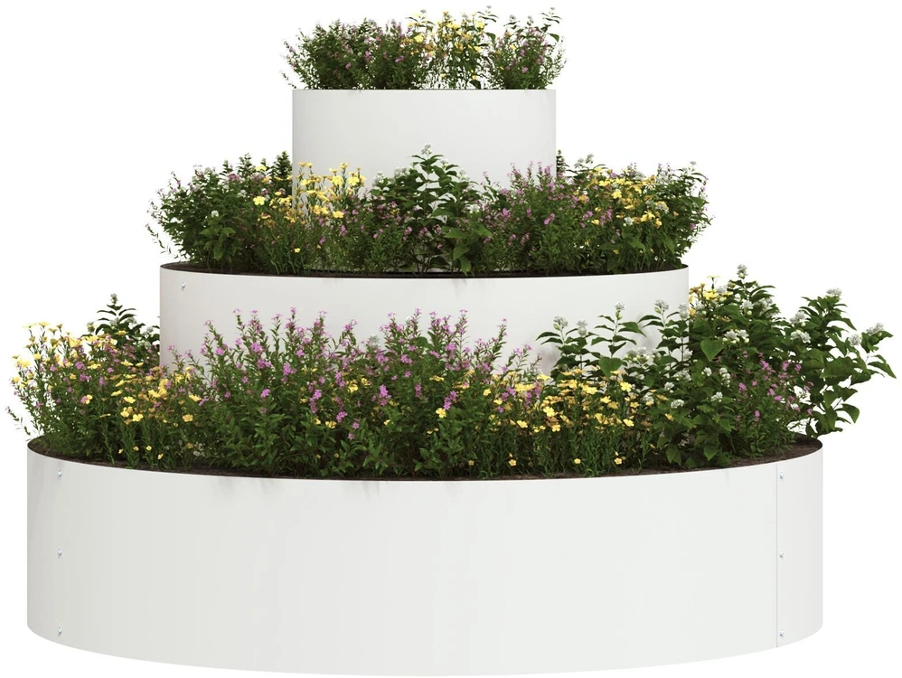 Sodo vazonas Balta 90 x 90 x 20 cm Šaltai valcuotas plienas