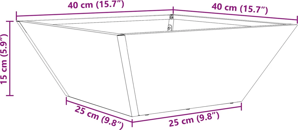 Sodo vazonas 5 vnt. Juoda 40 x 40 x 15 cm