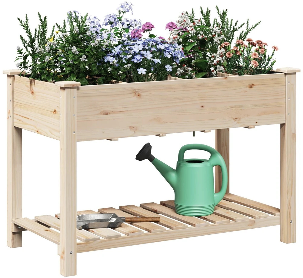 Sodo vazonas Smėlio 115 x 59 x 76,5 cm Kietasis pušinis medis