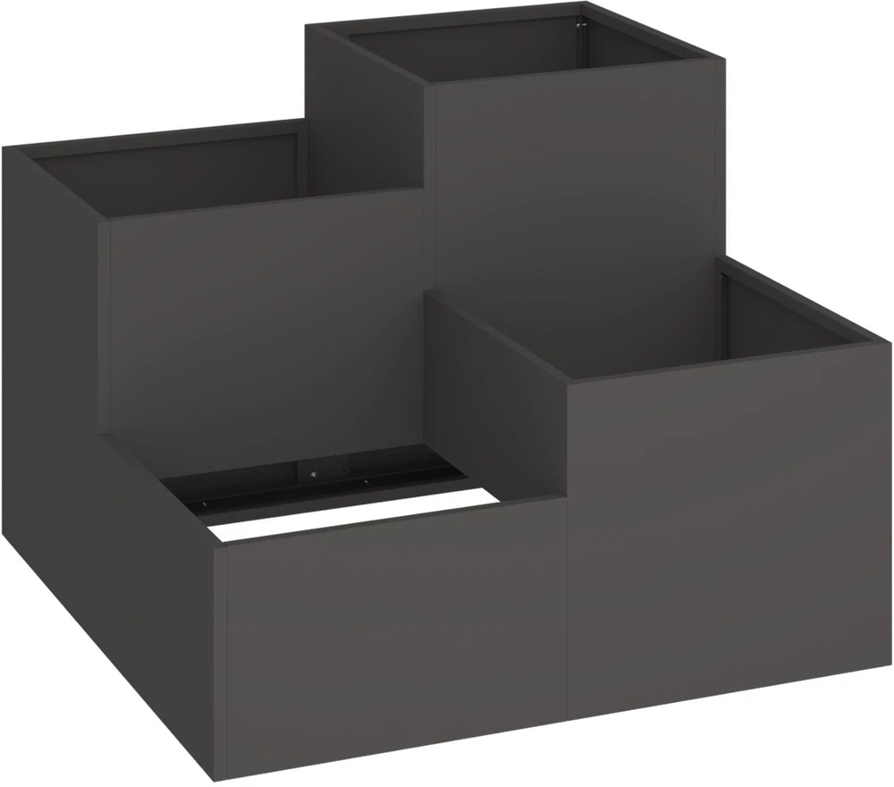Sodo vazonas Juoda 100 x 100 x 60 cm Plienas