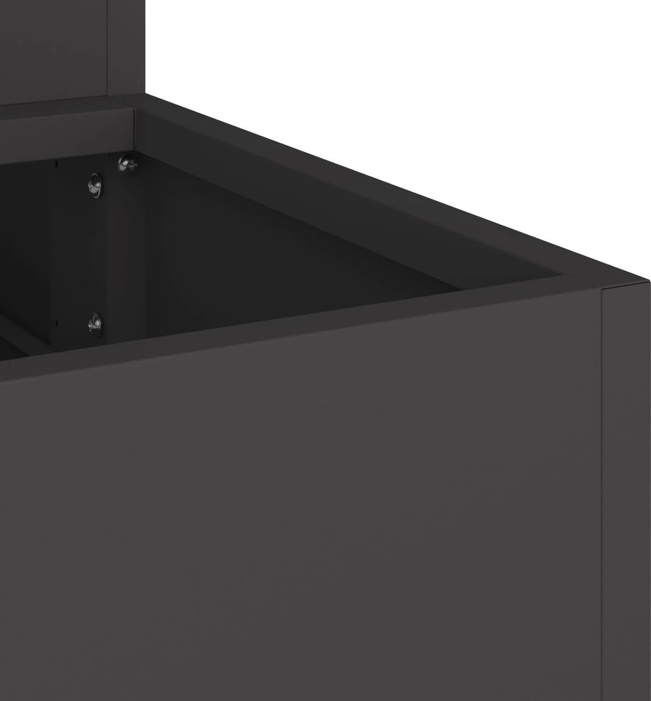 Sodo vazonas Juoda 90 x 90 x 35 cm Šaltai valcuotas plienas