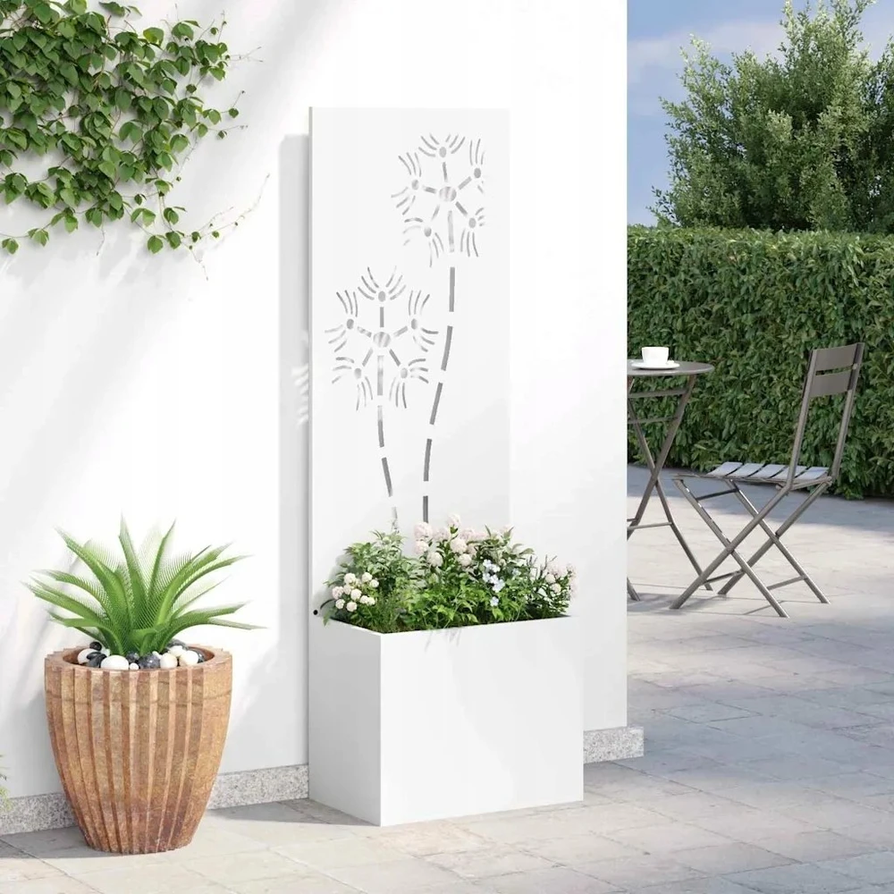 Sodo privatumo ekranas Gėlių Balta 50 x 32 x 150 cm