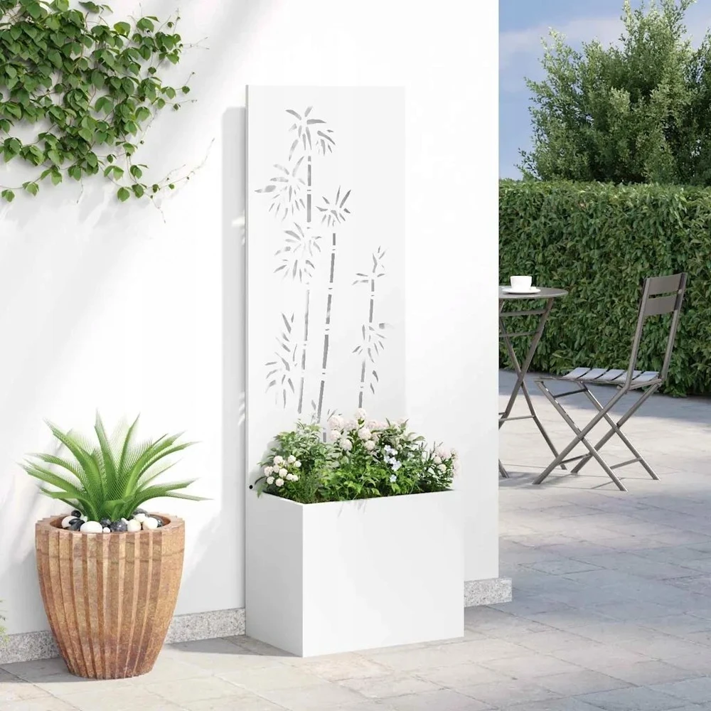 Sodo privatumo ekranas Gėlių Balta 50 x 32 x 150 cm