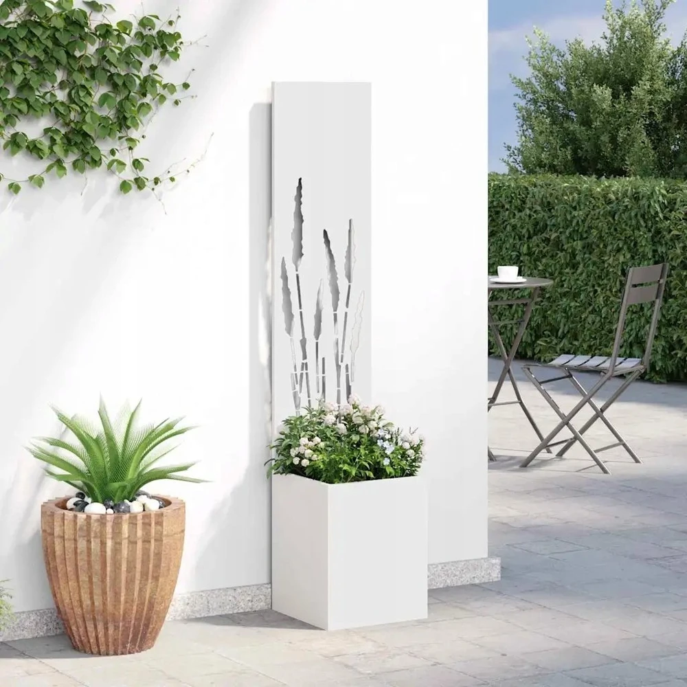Sodo privatumo ekranas „Fretwork“ Balta 32 x 32 x 150 cm