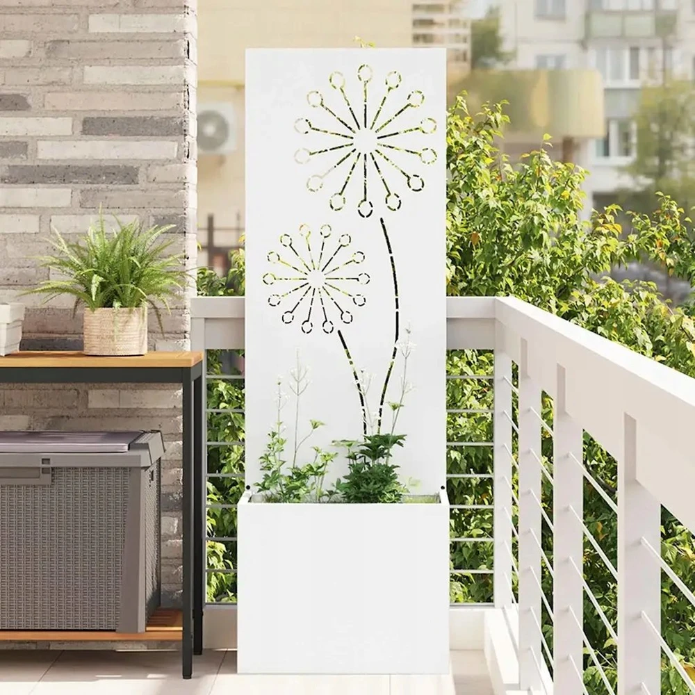 Sodo privatumo ekranas „Fretwork“ Balta 50 x 32 x 150 cm