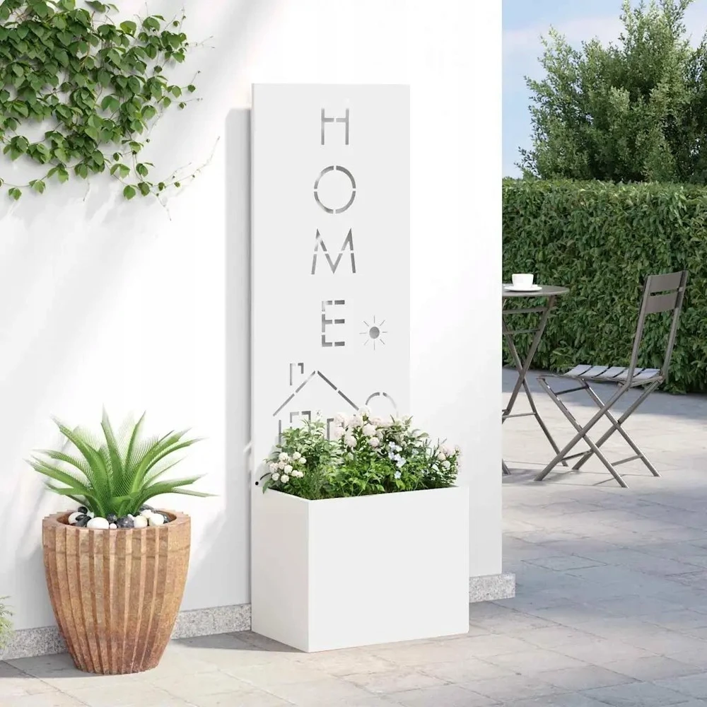 Sodo privatumo ekranas „Fretwork“ Balta 50 x 32 x 150 cm