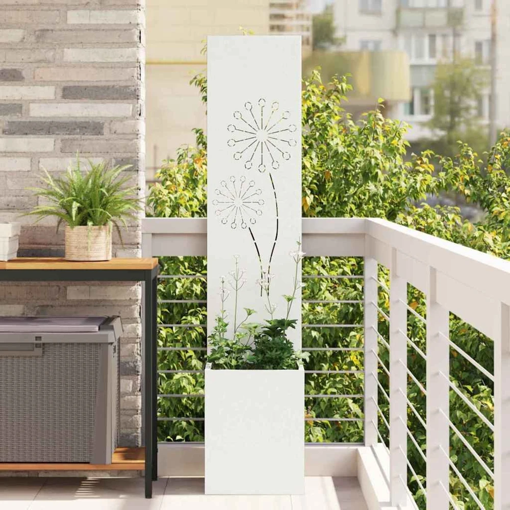 Sodo privatumo ekranas „Fretwork“ Balta 32 x 32 x 150 cm
