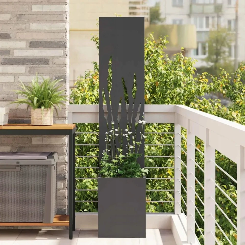 Sodo privatumo ekranas „Fretwork“ Juoda 32 x 32 x 150 cm