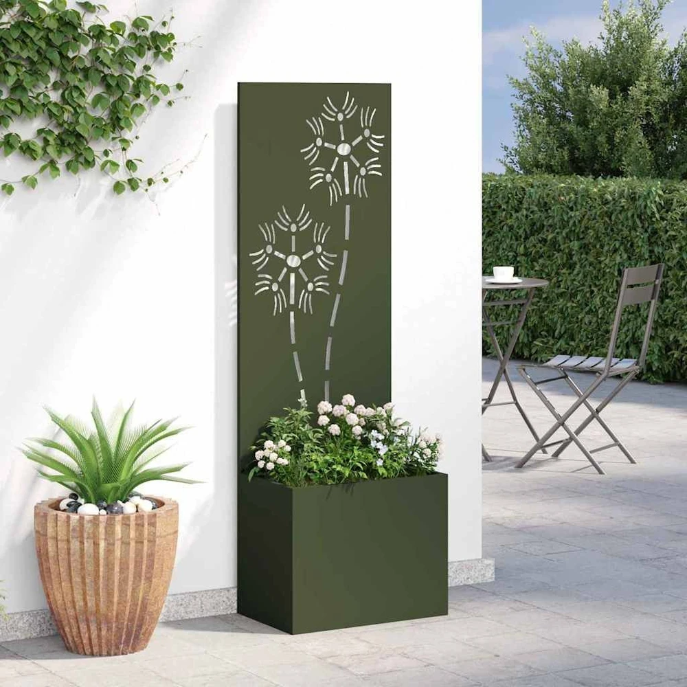 Sodo privatumo ekranas Gėlių Alyvuogių žalia 50 x 32 x 150 cm