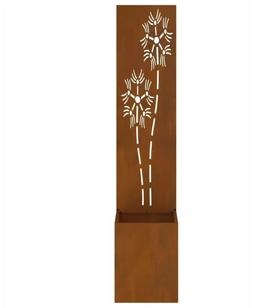 Sodo privatumo ekranas Gėlių Rūdijanti 32 x 32 x 150 cm