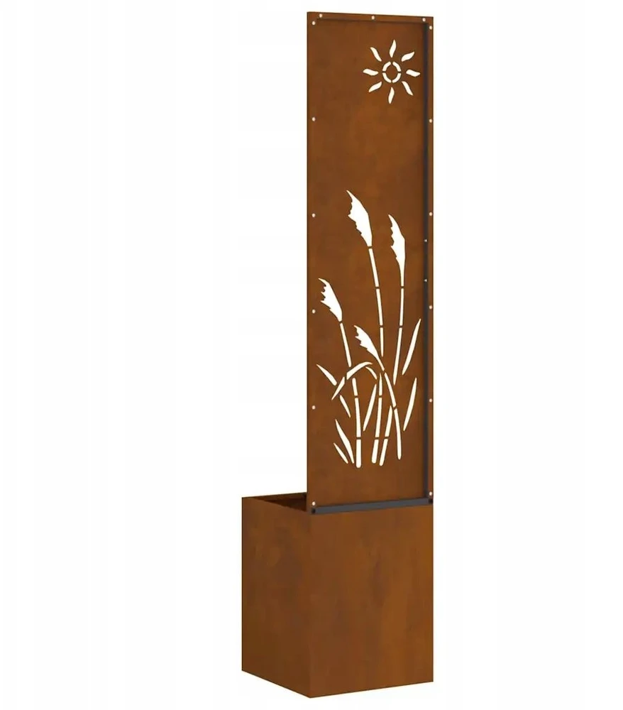 Sodo privatumo ekranas „Fretwork“ Rūdijanti 32 x 32 x 150 cm