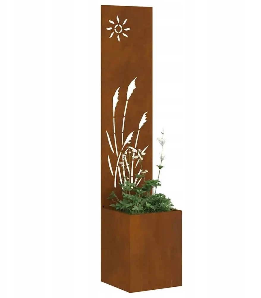 Sodo privatumo ekranas „Fretwork“ Rūdijanti 32 x 32 x 150 cm
