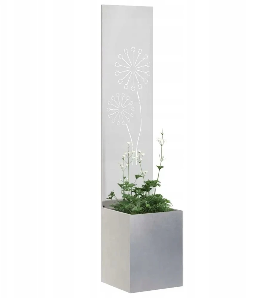 Sodo privatumo ekranas „Fretwork“ Sidabrinė 32 x 32 x 150 cm
