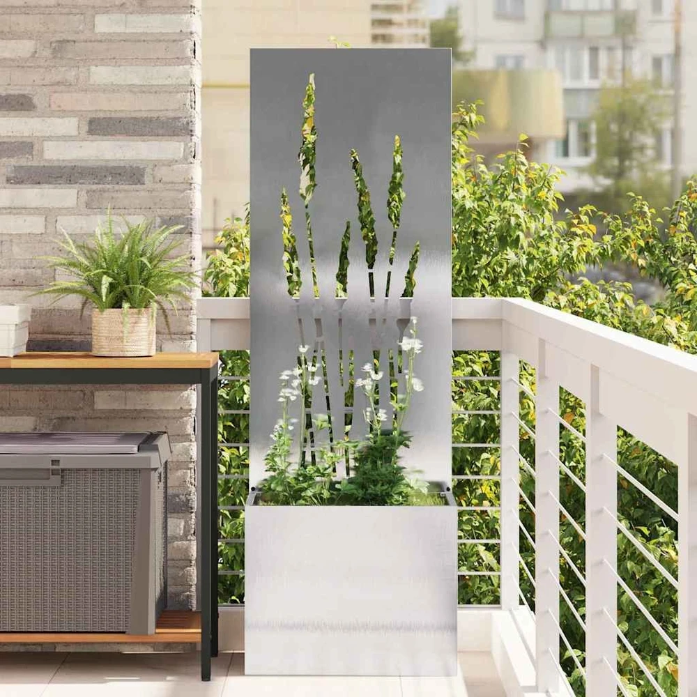 Sodo privatumo ekranas „Fretwork“ Sidabrinė 50 x 32 x 150 cm