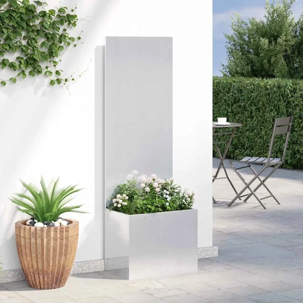Sodo privatumo ekranas „Fretwork“ Sidabrinė 50 x 32 x 150 cm