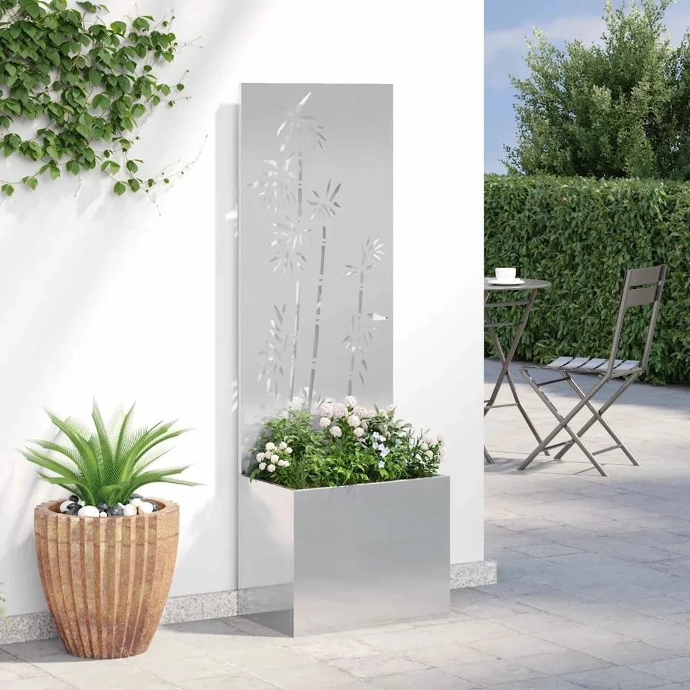 Sodo privatumo ekranas Gėlių Sidabrinė 50 x 32 x 150 cm