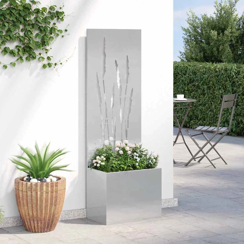 Sodo privatumo ekranas „Fretwork“ Sidabrinė 50 x 32 x 150 cm
