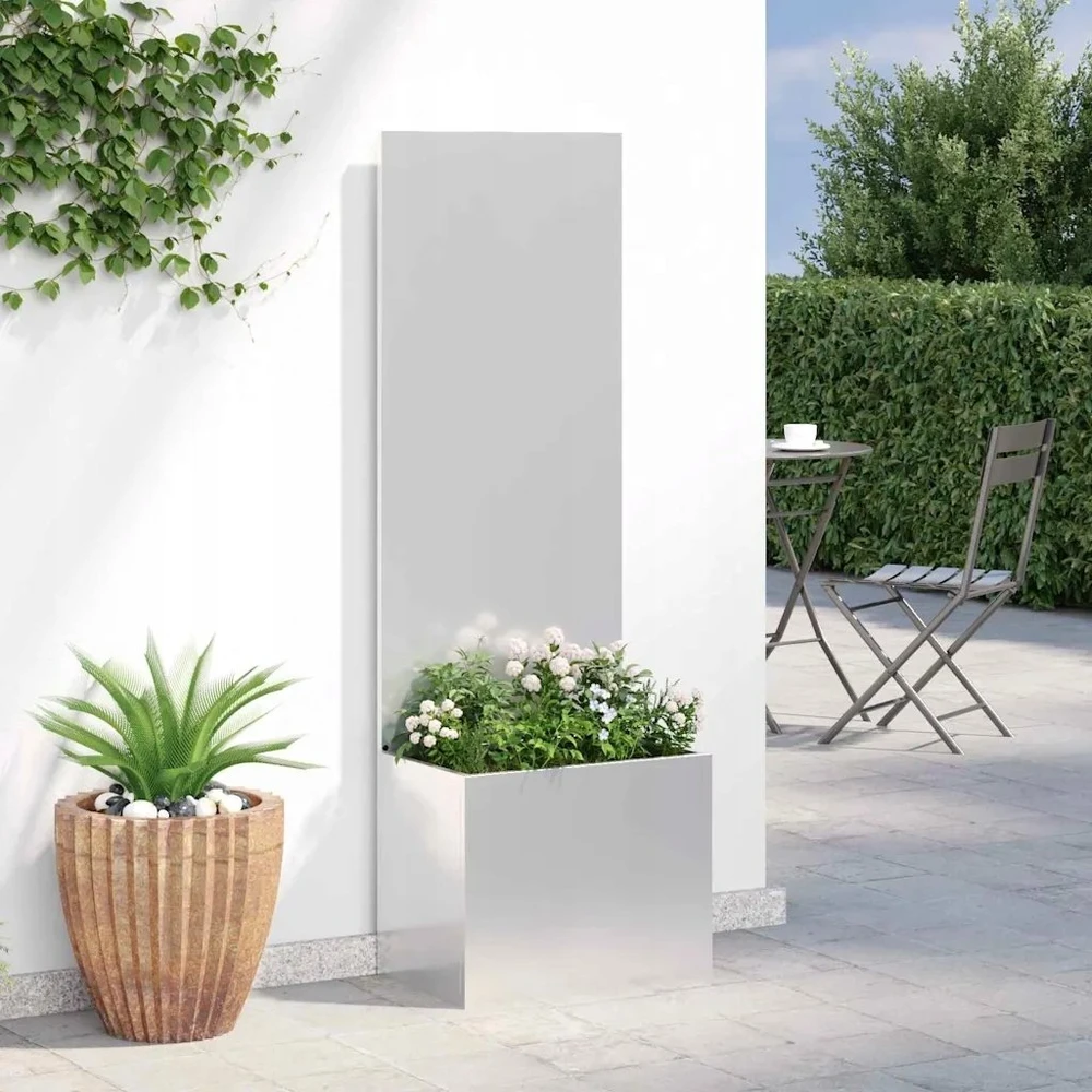Sodo privatumo ekranas „Fretwork“ Sidabro 50 x 32 x 150 cm
