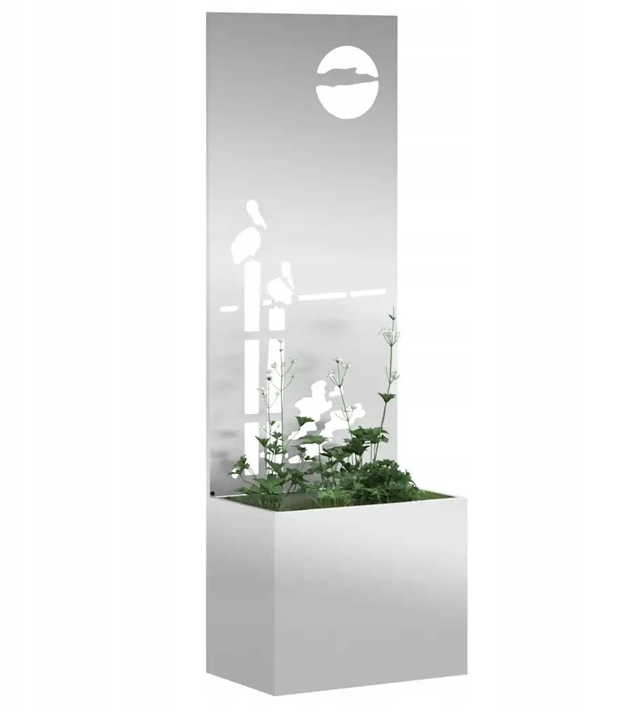 Sodo privatumo ekranas „Fretwork“ Sidabro 50 x 32 x 150 cm