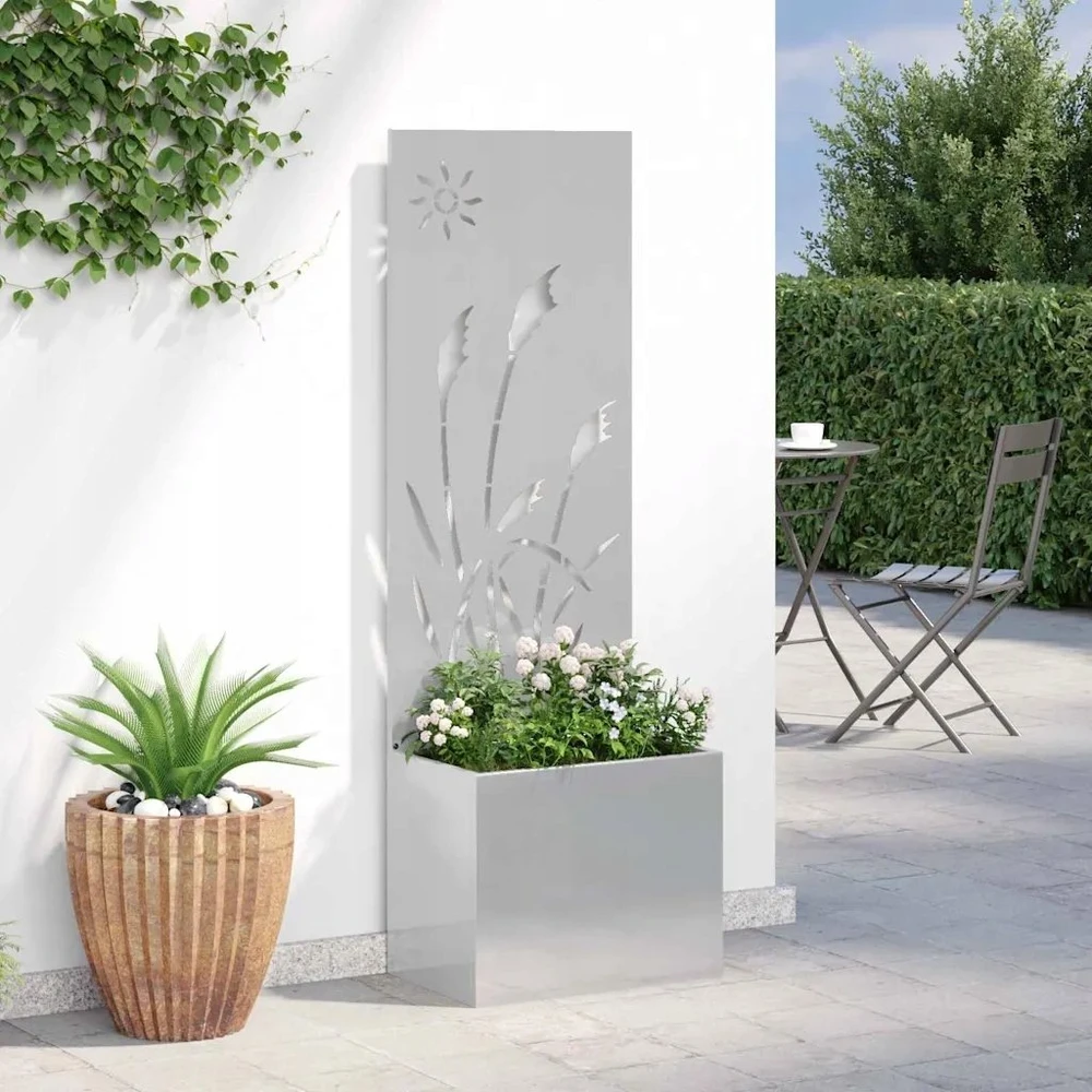 Sodo privatumo ekranas „Fretwork“ Sidabrinė 50 x 32 x 150 cm